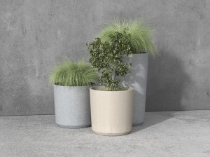 Круглый бетонный горшок