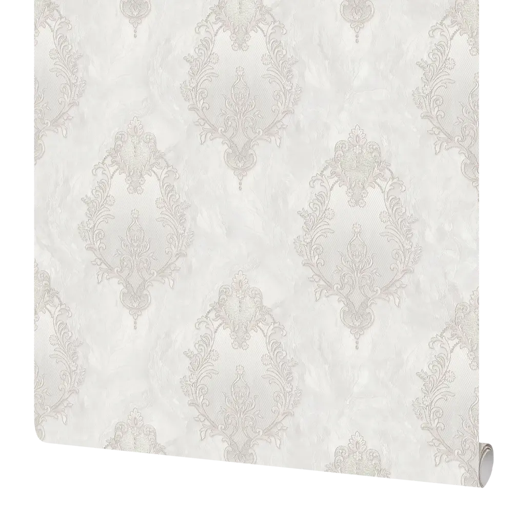 Обои флизелиновые Московская обойная фабрика Донателла бело-бежевые с вензелем 89390756 STLM-1569551