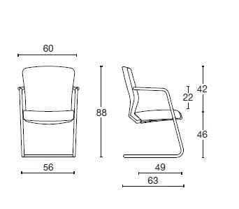Кожаный консольный операционный офисный стул с подлокотниками Diemme хафпайп ARCH-00128184 - Вид №5