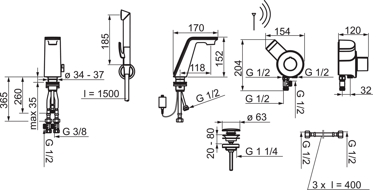 Oras 8712F Смеситель для умывальника, 6 V 8712F ALESSI Sense Хром/Белый  - Вид №2