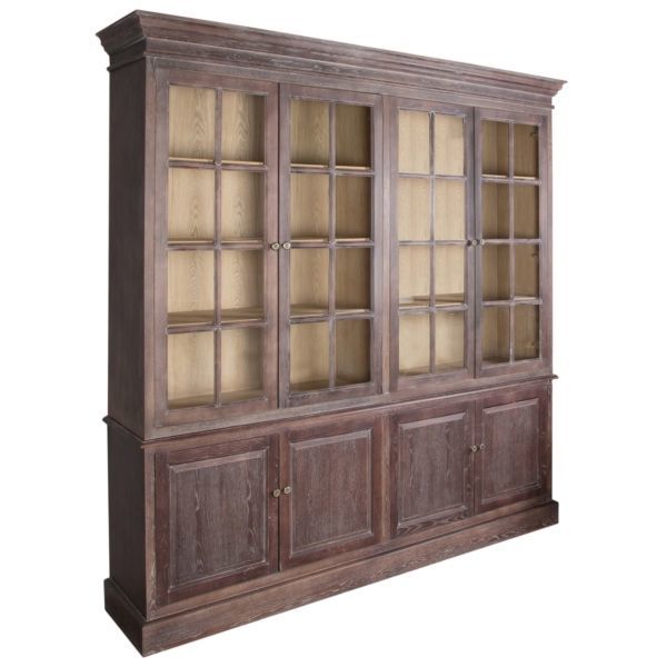 Книжный шкаф со стеклянными дверцами большой коричневый PUSHA MH INTERIORS 062940 Коричневый  - Вид №4