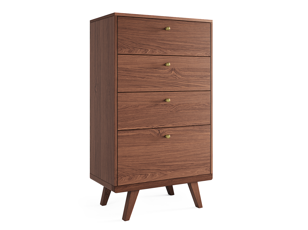 Комод высокий с 4 ящиками дуб коричневый Thimon THE IDEA КОМОДЫ THIMON 209996 Коричневый  - Вид №1
