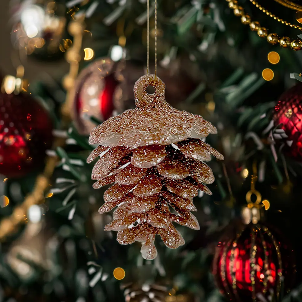 89381687 Украшение елочное Шишки шампань 10 шт. STLM-1367588 Santreyd  - Вид №4