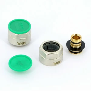 Соединитель обжим-В никелированный для трубы RAUTITAN stabil REHAU 3/4"х20(2,9)