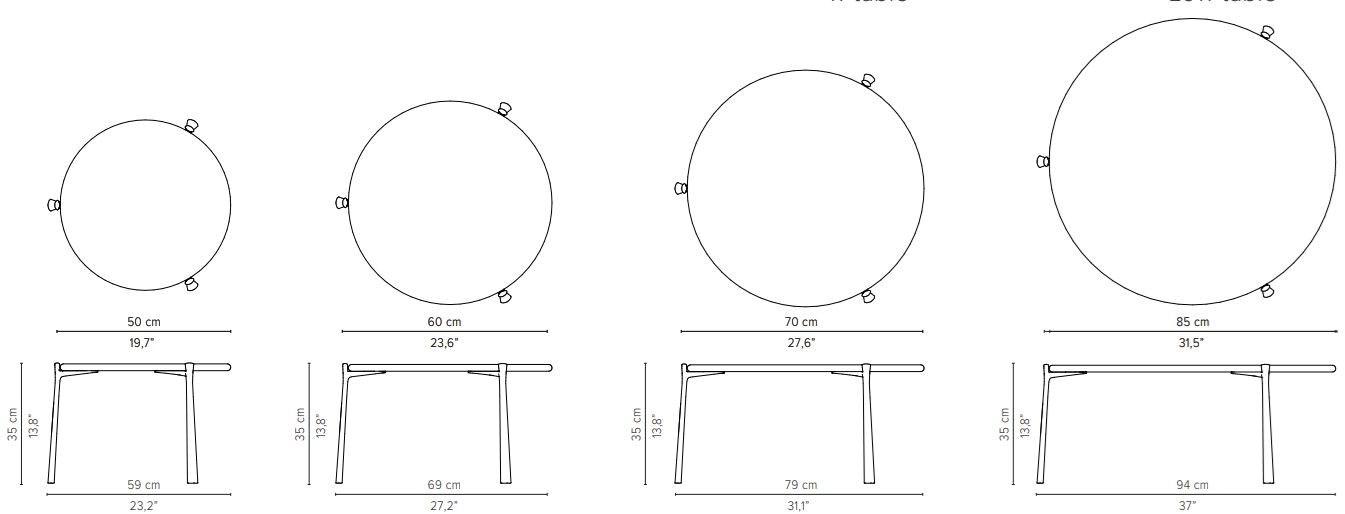 TRIBÙ Круглый садовый стол из алюминия с порошковым покрытием Branch sun-id-1467865 - Вид №5