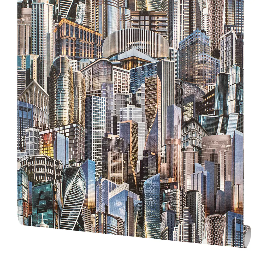 Santreyd Обои бумажные Фиолетовые кирпичи с мраморным эффектом 83596179 НЕБОСКРЕБЫ STLM-0042327