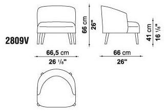 Maxalto Кресло с обивкой из ткани с подлокотниками Febo sun-id-1413258 - Вид №11