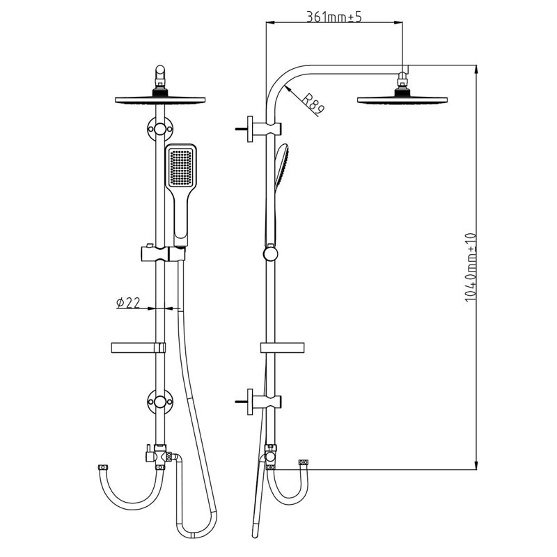 GL-C005-9 Душевой гарнитур Gllon Santreyd  - Вид №1