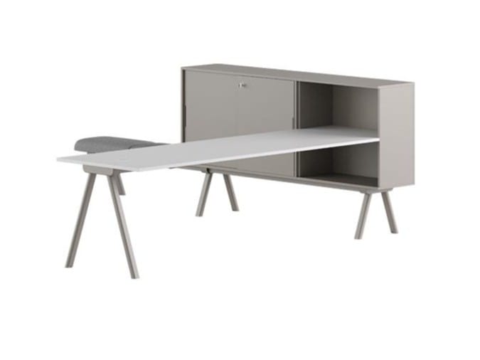 Рабочий стол со встроенной полкой и сиденьем GABER WORKSTATION 2027 SX + SEATER ARCH-00091824 - Вид №3