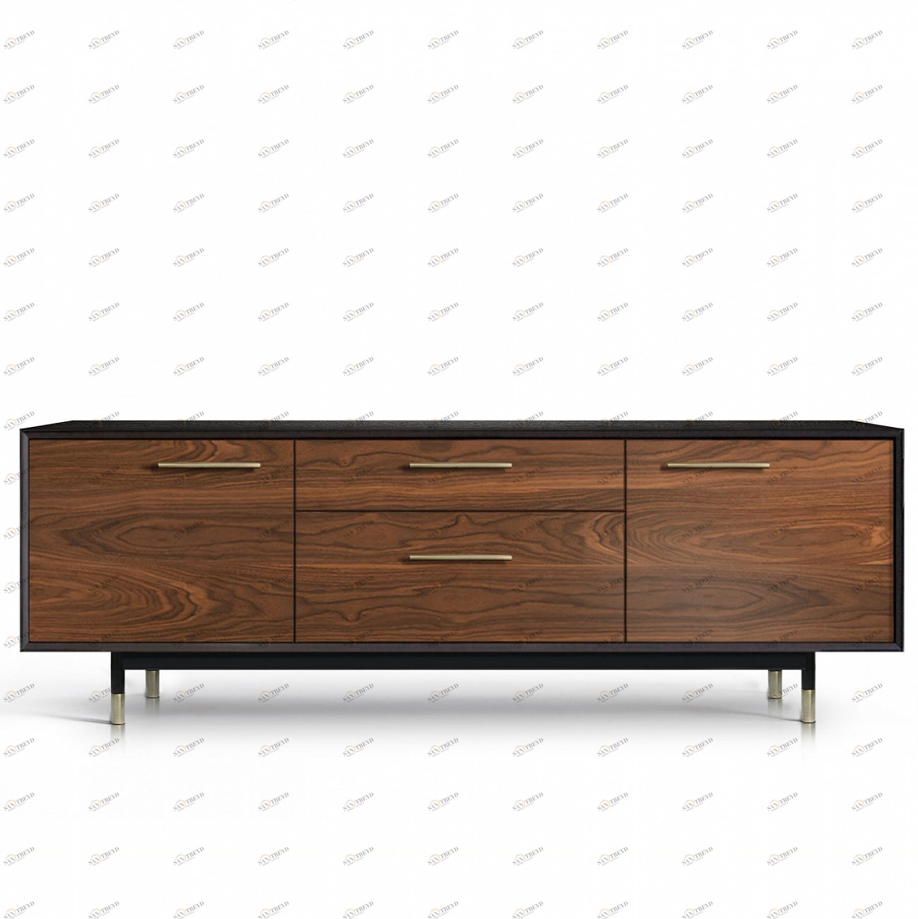 Тумба длинная с 2 дверцами американский орех Impala ACWD IMPALA 00-3981926 Коричневый;черный 