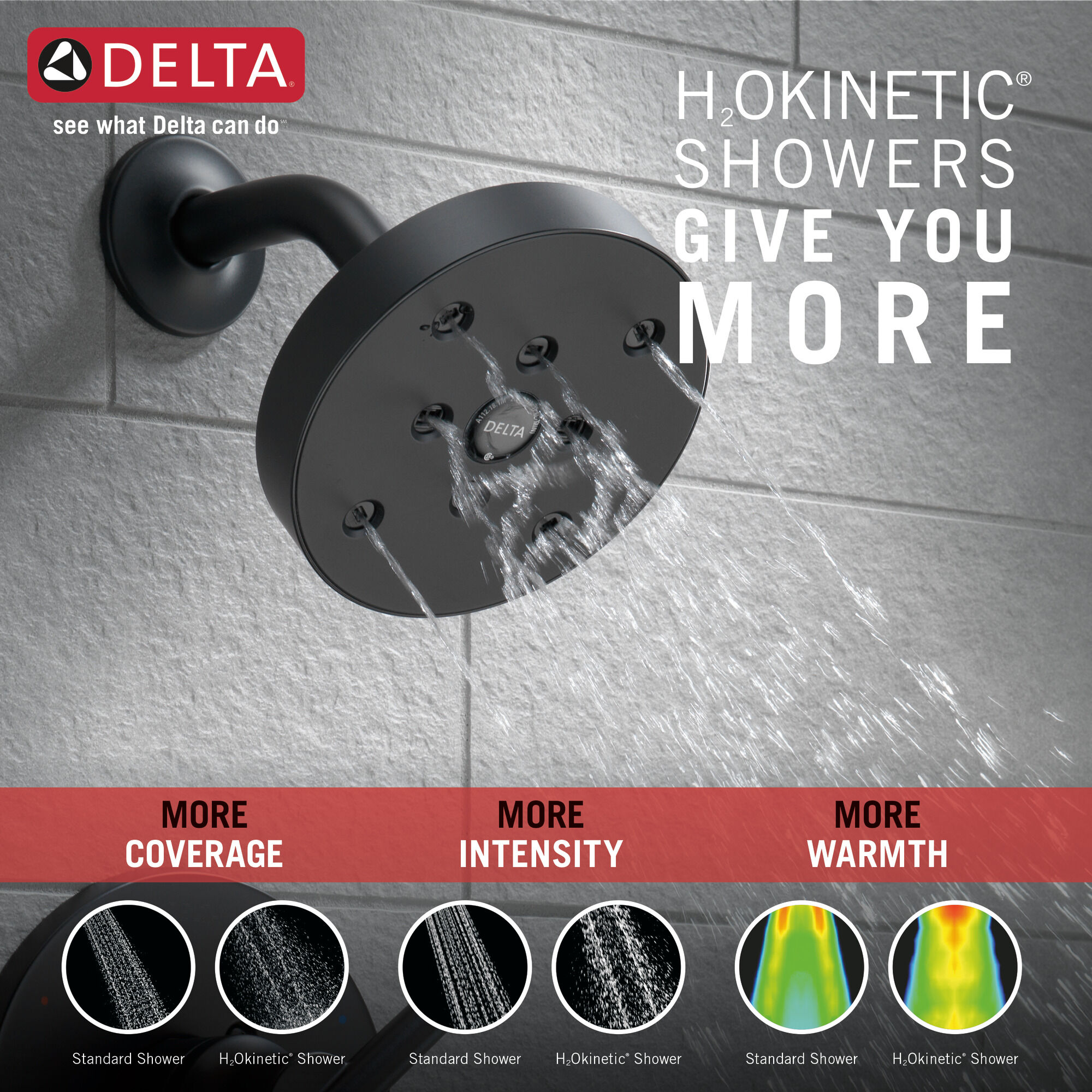 T14259-BL Накладка для душа Monitor® 14 серии H2Okinetic® Delta Faucet Trinsic Матовый черный  - Вид №1