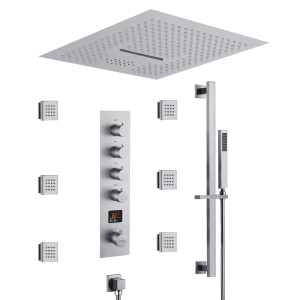 Светодиодный электронный встраиваемый душ из нержавеющей стали