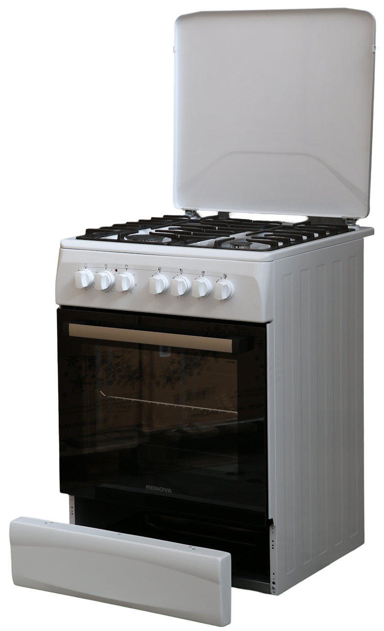 9233631 Комбинированная плита RENOVA SG6E-CDW белый STDN-0131259 - Вид №1