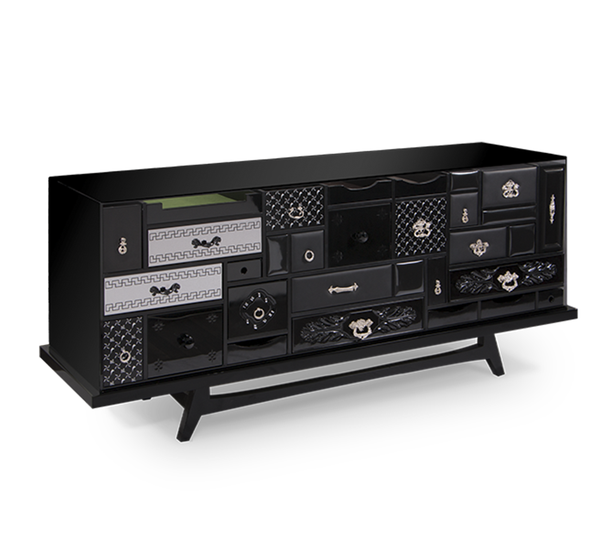 0-076 Черный буфет Mondrian  Boca Do Lobo  - Вид №1