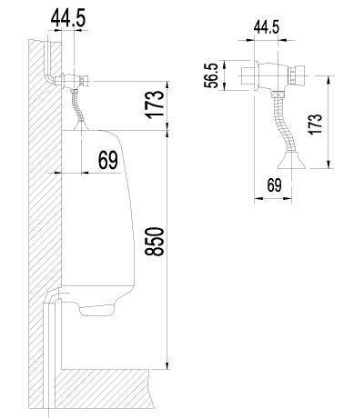 LM4612C Смывное устройство Project для писсуара LEMARK PROJECT - Вид №1