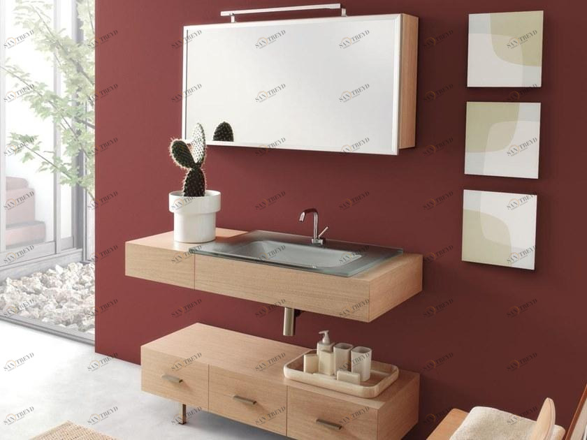 LASA IDEA Низкая тумба для ванной из дуба с ящиками Mariposa sun-id-1428811