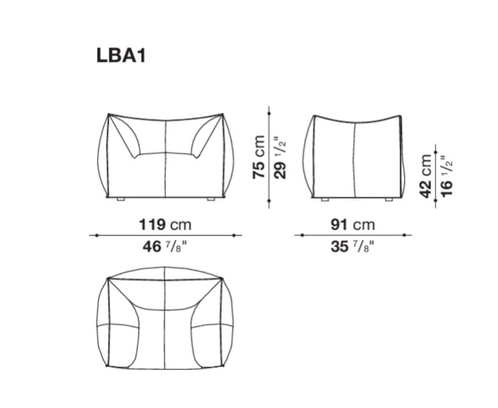 Кресло с подлокотниками B&B Italia куклы ARCH-00122748 - Вид №16