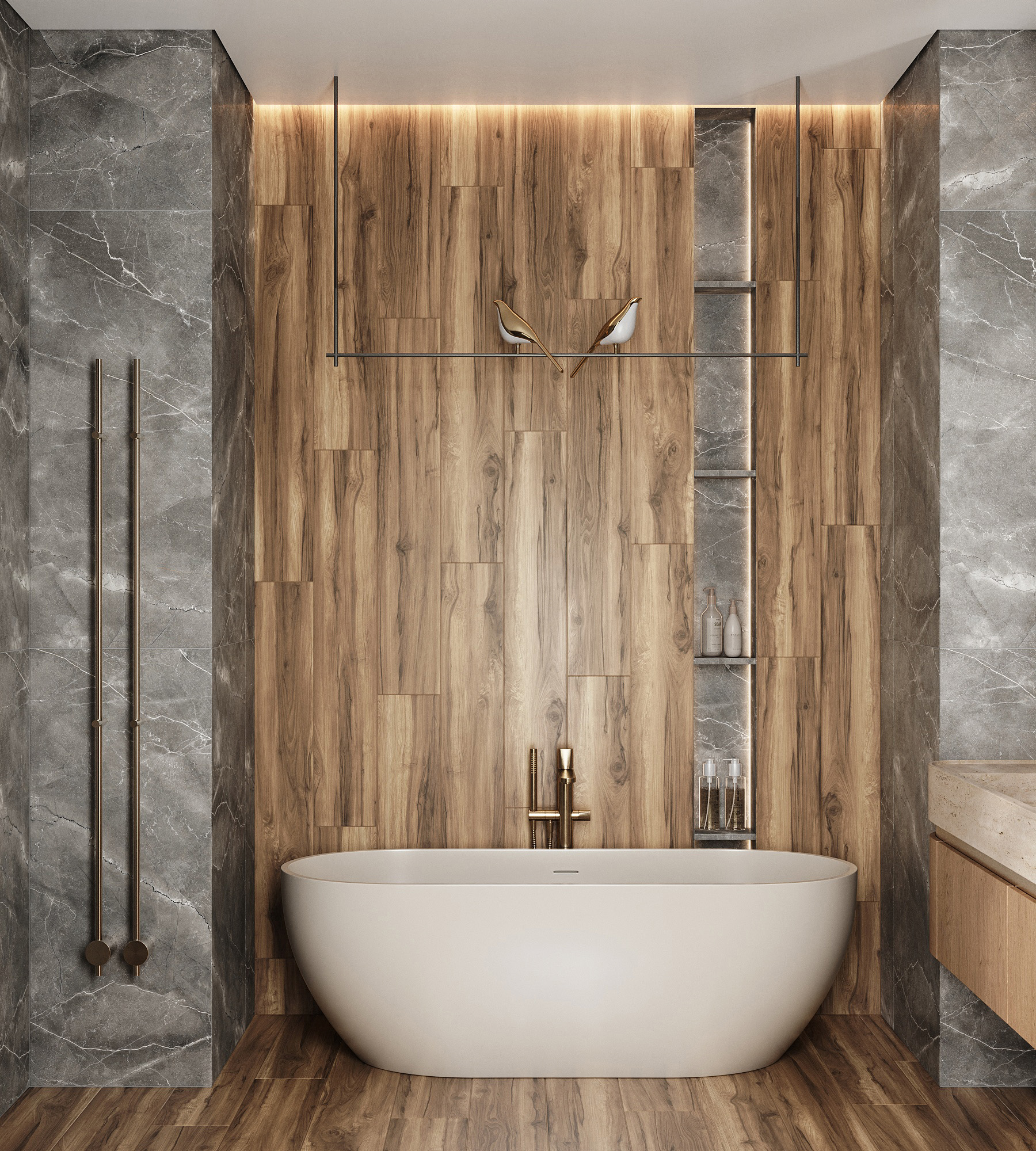 Керамогранит FOSSIL WOOD WENGE 20х120 Creanza CW-RT10-B