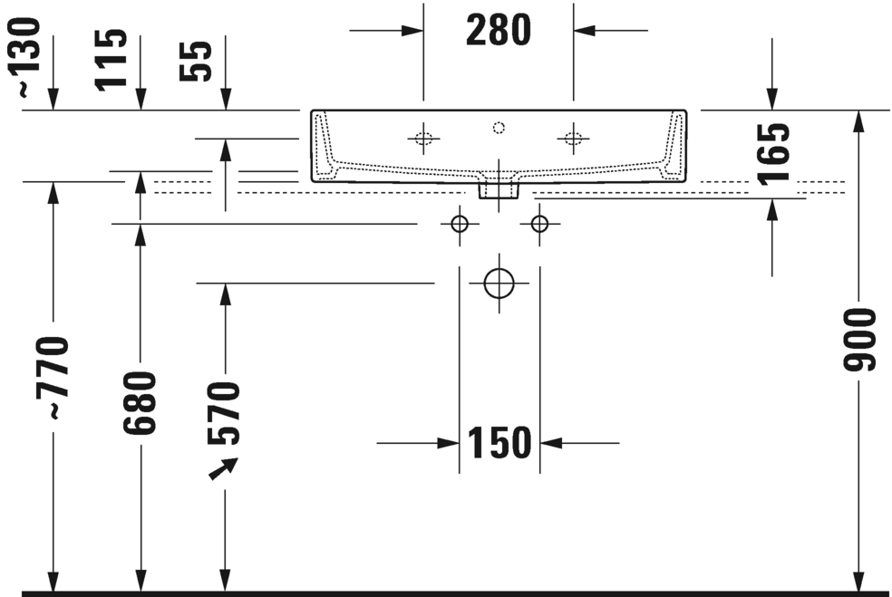2350700073 Подвесная раковина настенная овальная Duravit Vero Air - Вид №2