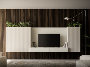 Деревянная секционная оборудованная стена