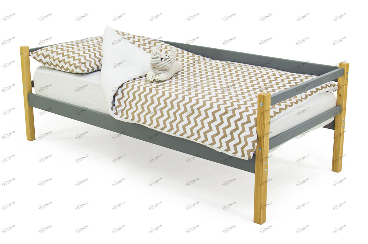 Детская кровать-тахта Svogen дерево, графит БЕЛЬМАРКО  326823 Желтый;серый Santreyd 