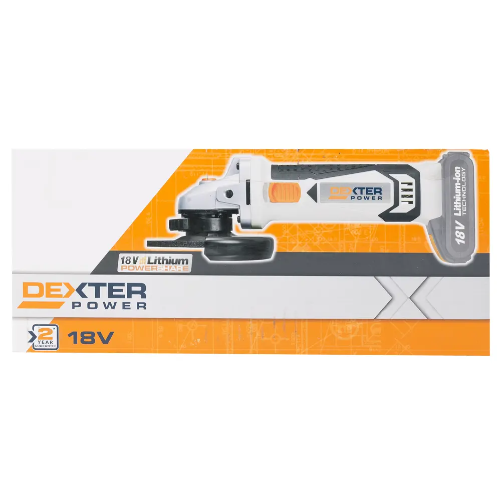 УШМ (болгарка) щеточная аккумуляторная Dexter Power CGA18LD, 18 В Li-ion, 115 мм, без АКБ STLM-2044307 - Вид №3