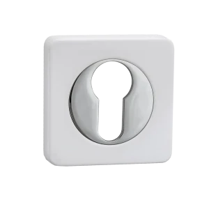 Накладки на цилиндр Renz ЦАМ цвет матовый белый/хром 2 шт.