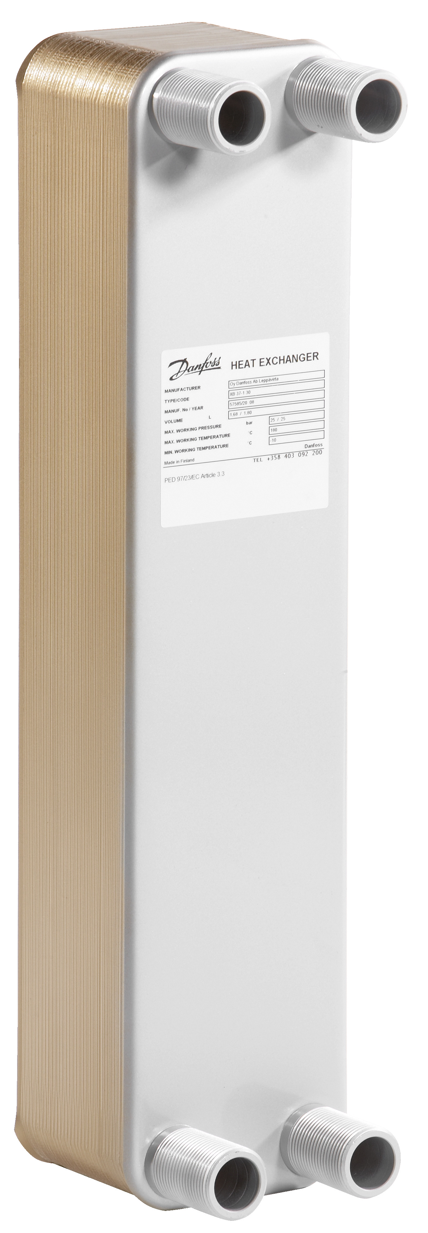 Danfoss Паяный пластинчатый теплообменник серии XB37 XB 37L-1 100 PN25 Паяный ТО 004H7282  - Вид №103