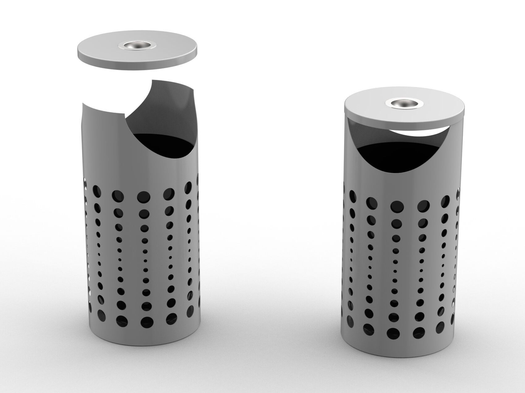 Наружные держатели для мусора из листового металла с крышкой и пепельницей CITYSì SOULE ARCH-00113108 - Вид №1