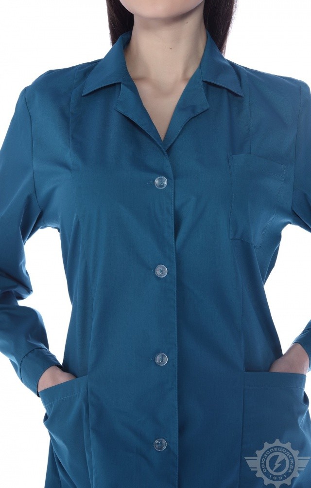 63271 Халат "Золушка" бирюза  Одежда для обслуживающего персонала  размер 58/158-164 Спецодежда  - Вид №5