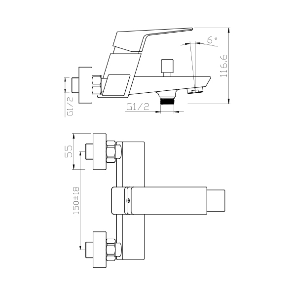 35-05P GRANO  Смеситель для ванны  ARGO kran 3505pgrano - Вид №1