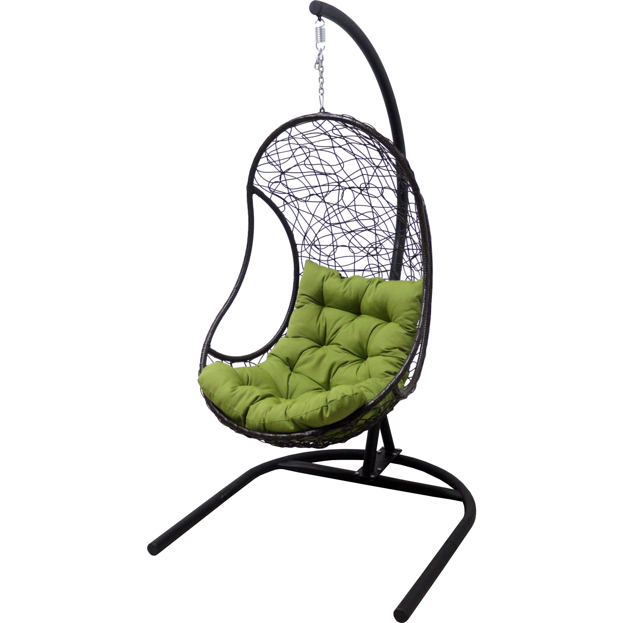 82841550 Кресло подвесное с опорой Bliss 102x200x126 см, искусственный ротанг, тёмно-коричневый/оливковый Santreyd 