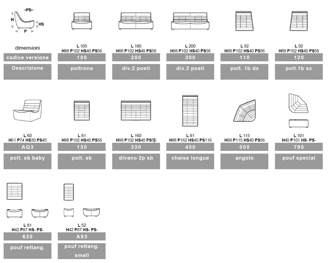 Модульный линейный диван из ткани Calia Italia Modular ARCH-00070696 - Вид №2