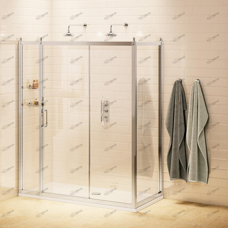Раздвижная дверь 140см с боковым экраном 90см  Burlington C8S, C14 