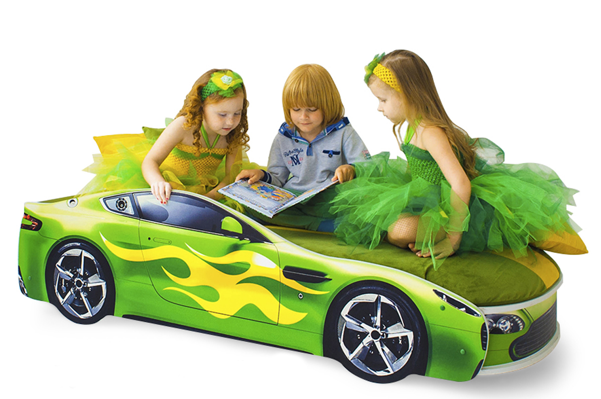 Детская кровать-машина "Бондмобиль" зеленая БЕЛЬМАРКО  326767 Зеленый Santreyd  - Вид №2