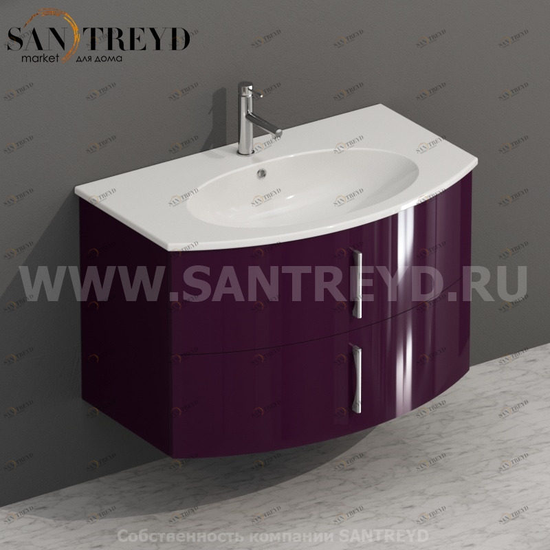 MDMC80Y0080 Тумба с двумя ящиками 78 см фиолетовая Globo 4ALL Италия Ceramica Globo