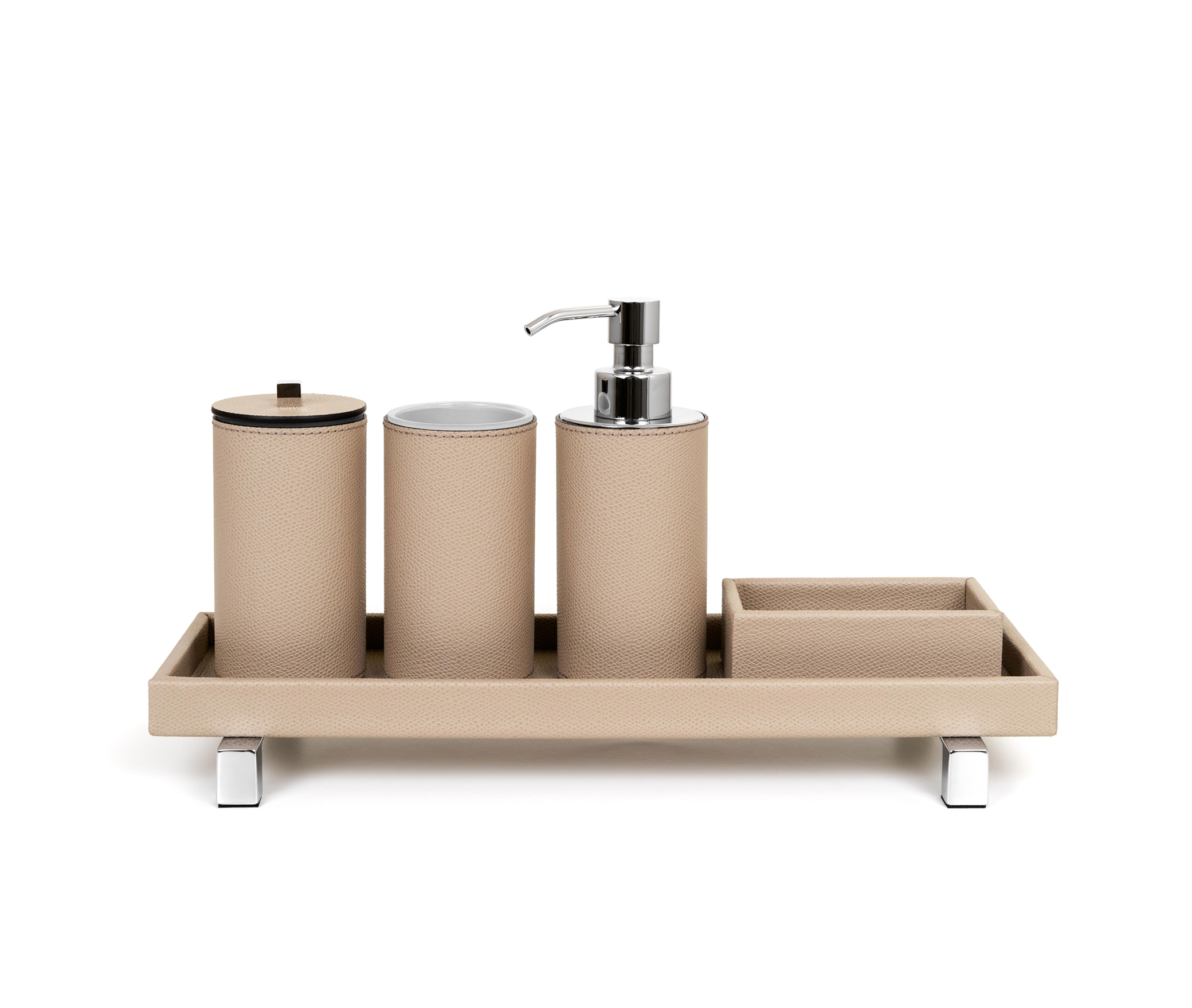 Подставка для зубных щеток Poseidon круглая - Ø 6XH11,5 см / тканая кожа_coffee Pinetti 00.1168.061.015 - Вид №2