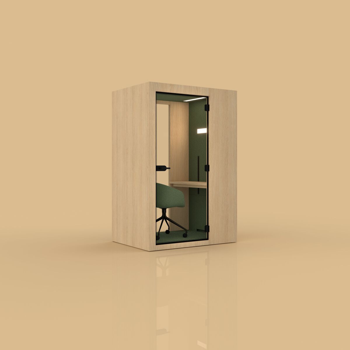 Одноместная акустическая офисная кабина со встроенным освещением Vetrospace ARCH-00090755 - Вид №21