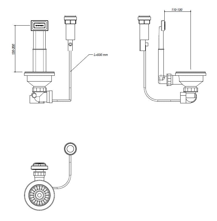 Автоматический комплект пилона с Smart salterello черный Barazza 1SPSN ARCH-00102329 - Вид №1