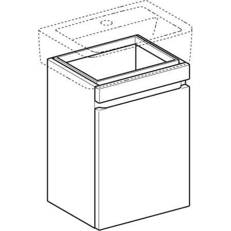 869053000 Шкафчик для раковины Geberit Renova Plan, с одной дверью Geberit  - Вид №12