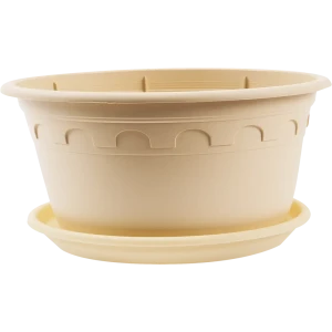 Горшок цветочный Газонcity Рома ø16 h12 см v1.5 л пластик бежевый