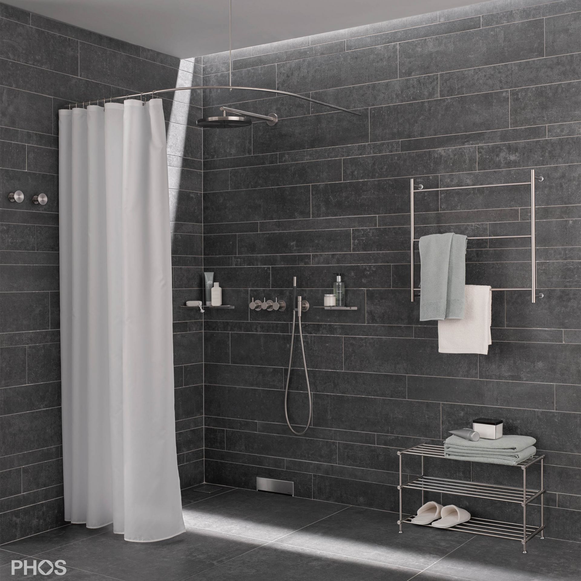 BR600-3 Полка для ванной, 3 уровня PHOS  - Вид №1