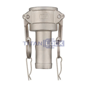 Камлок нержавеющий тип С, розетка с хвостовиком 2", AISI304, TL200CSS TITAN LOCK