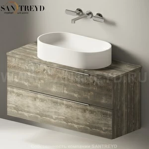 Flaminia BOX Настенная тумба для раковины 105 см с 2-мя ящиками BX838.WE