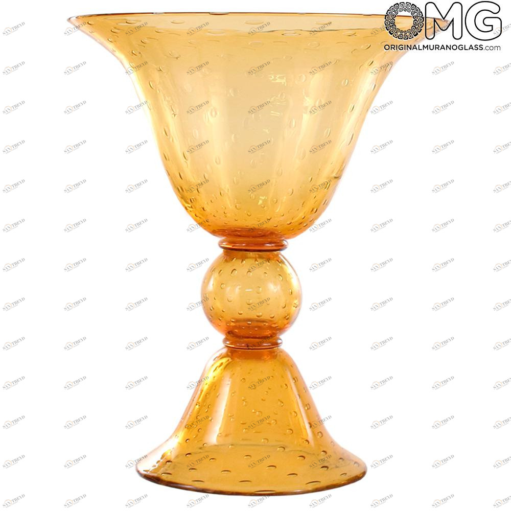 1385 ORIGINALMURANOGLASS Ваза из муранского янтарного стекла  см 