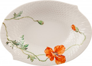 10572283 Meissen Блюдо для гарнира овальное 21,5см "Игра волн, рельеф, маки" Фарфор