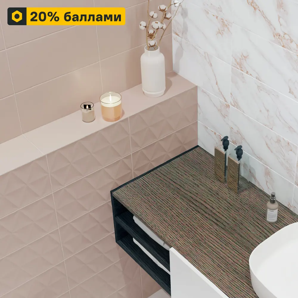 Santreyd Mersey Mono-R: Розовая керамическая плитка для элегантных интерьеров 89364556 STLM-0943894