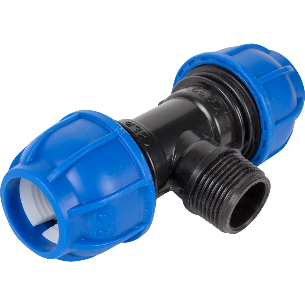 Тройник ПНД Unio ø1"х32х32 мм наружная резьба STLM-2123562
