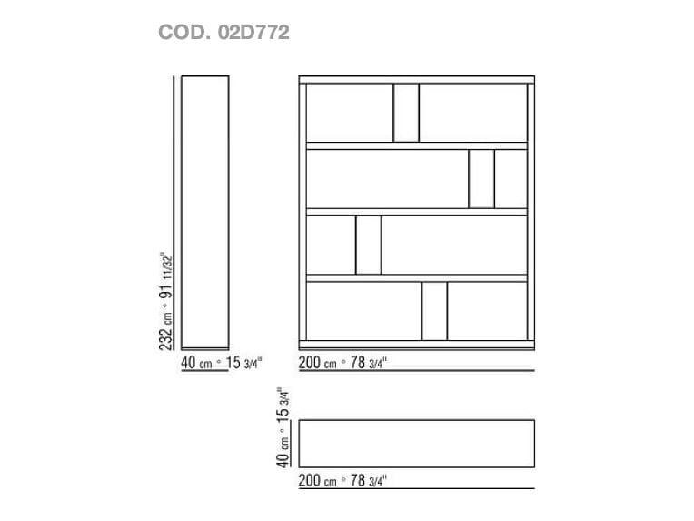 Двухсторонний книжный шкаф из шпона Flexform BRAIDENSE ARCH-00100287 - Вид №5
