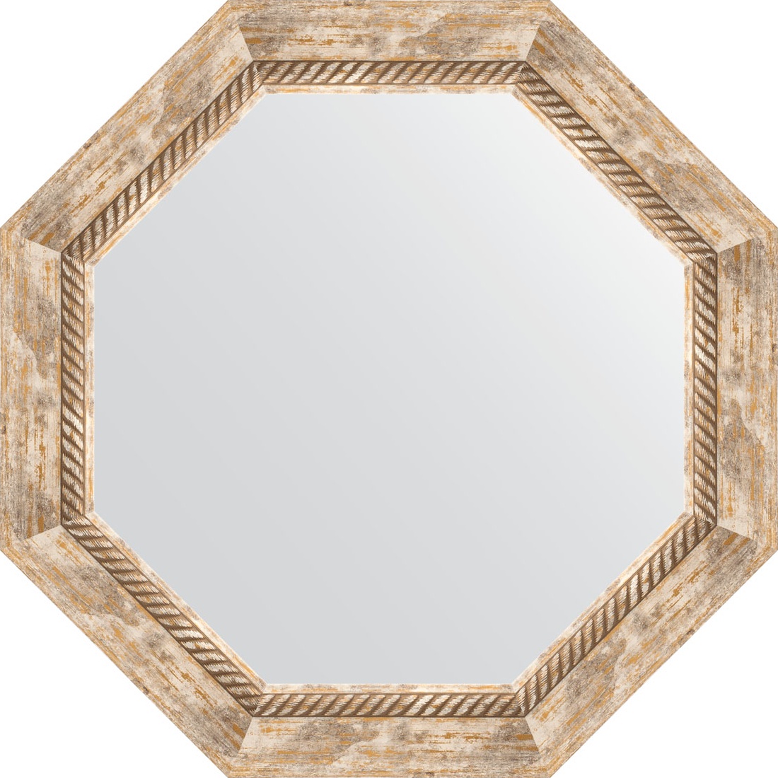 BY 7318 Зеркало в багетной раме - прованс с плетением 70 mm EVOFORM Octagon